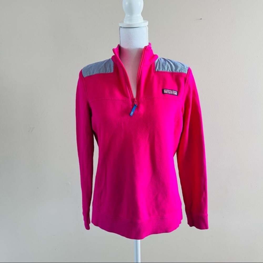 Vineyard Vines Pink Shep Shirt 1/4 Zip Pullover Sz S